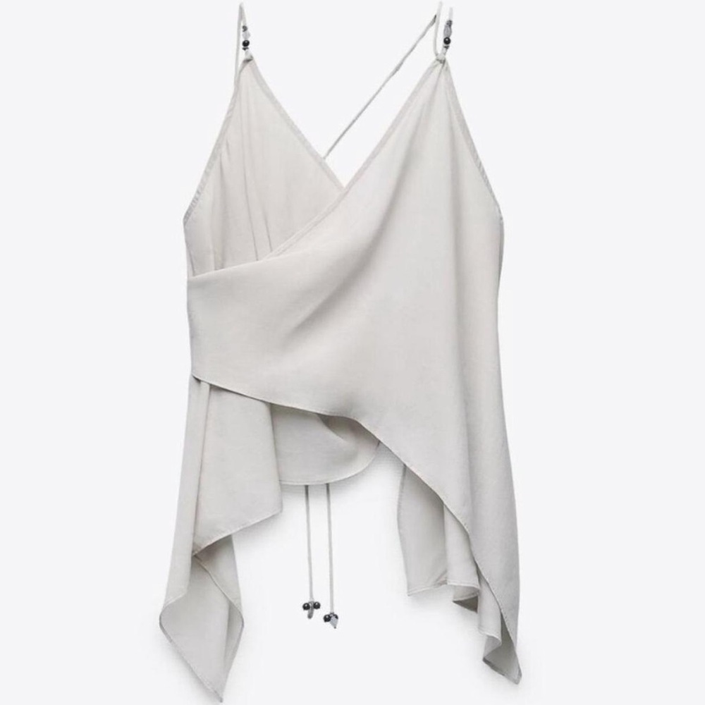 ZARA Beaded Backless Top